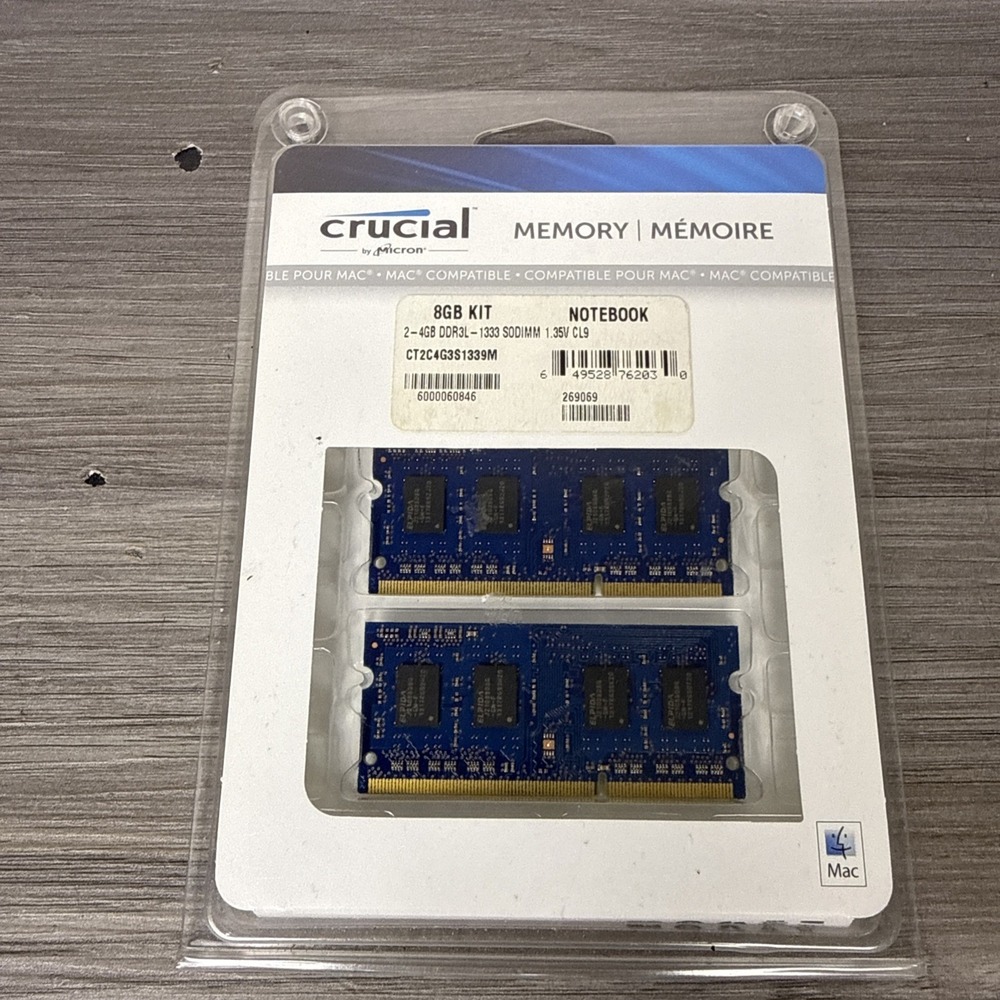 Crucial CT2K4G3S1339M 8GB (4GBx2) PC3-10600 DDR3-1333Mhz SODIMM Laptop Memory‎